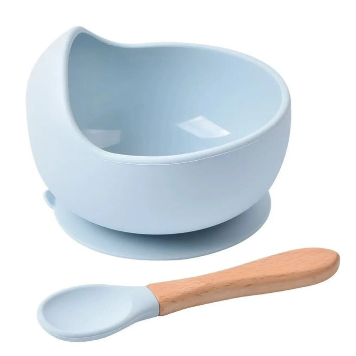 2pcs/set Silicone Waterproof Suction Bowl with Spoon