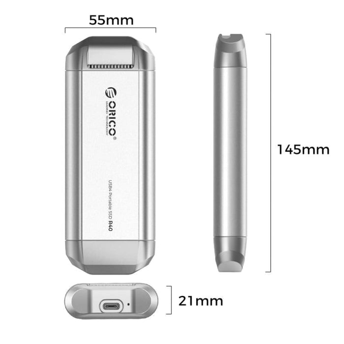 2tb 40gbps Portable Ssd Enclosure Silver