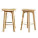 2x Bar Stools Bamboo Rattan Stool Counter Chair Kitchen