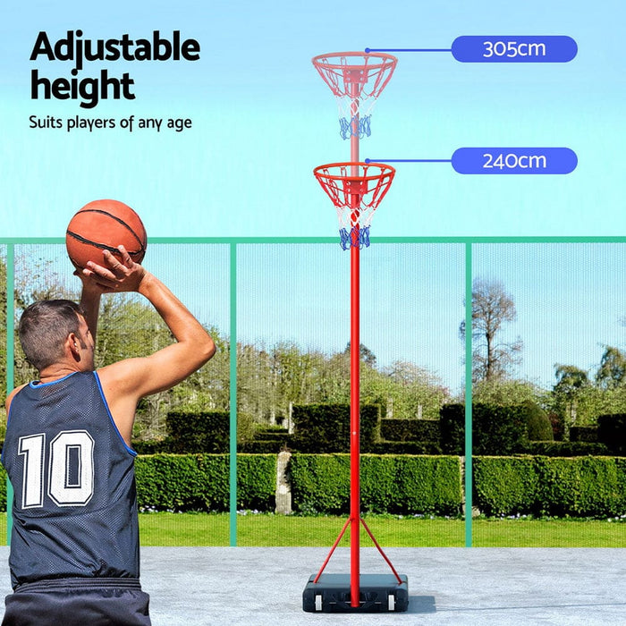 3.05m Basketball Hoop Stand System Net Ring