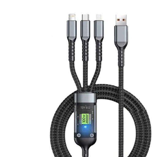 3 In 1 100w Fast Charging Usb To Type c Micro Charger Cable