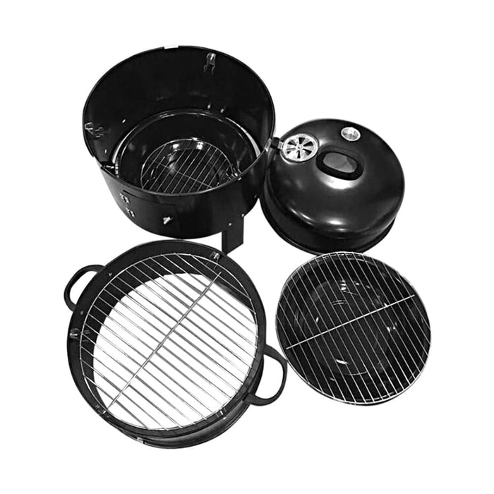 2x 3 In 1 Barbecue Smoker Outdoor Charcoal Bbq Grill Camping