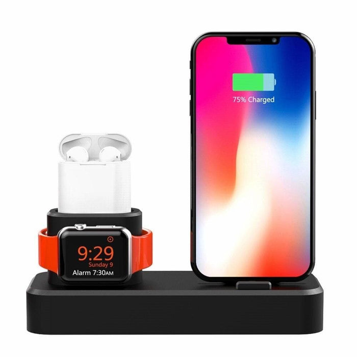 3 In 1 Charging Dock Holder For Iphone x 8 7 6 Silicone