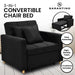 3-in-1 Convertible Lounge Chair Bed by Sarantino - Black