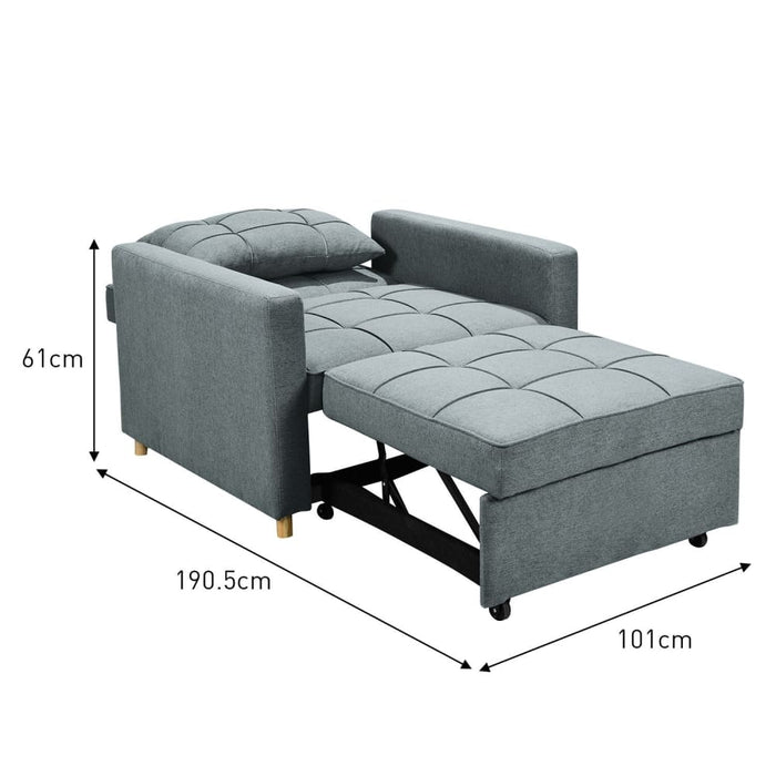 3-in-1 Convertible Sofa Chair Bed by Sarantino - Airforce