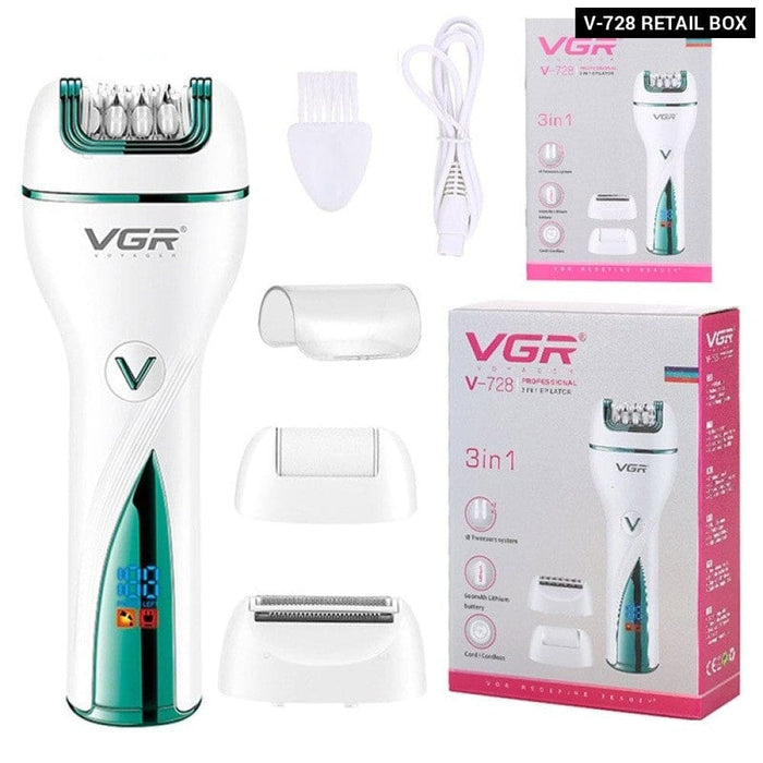 3 In-1 Electric Rechargeable Women Epilator for Body Hair