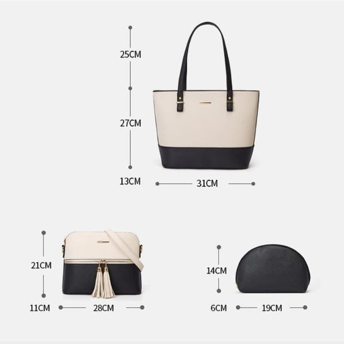 3 In 1 Fashion Simple Lady Diagonal Large Capacity Handbag