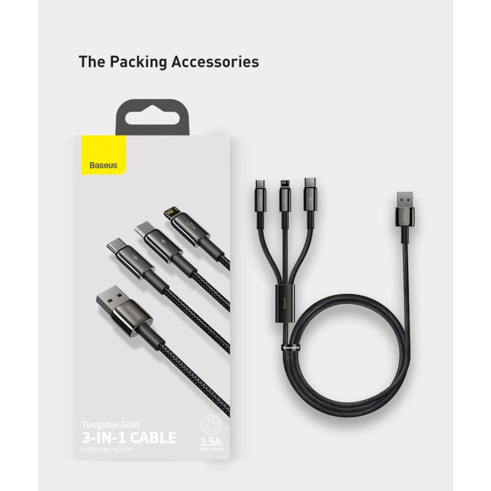 3 In-1 Fast Charging Usb c Cable for Iphone 12 x 11 Pro Max