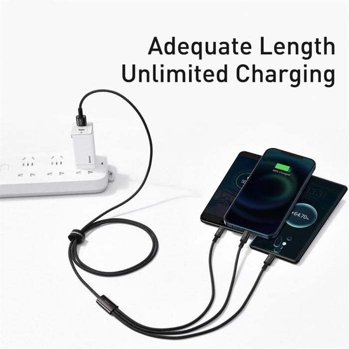 3 In - 1 Fast Charging Usb c Cable For Iphone 12 x 11 Pro