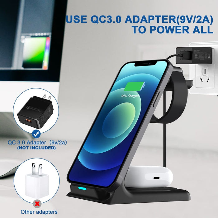 20w 3 in 1 Qi Fast Charging Dock Station