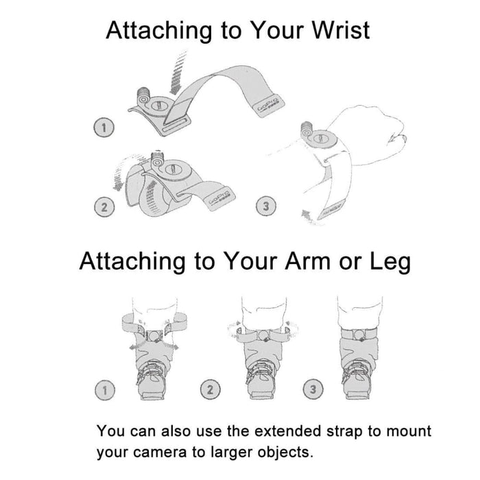 3 In 1 Hand Wrist Arm Leg Straps 360 Degree Rotation Mount