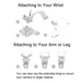 3 In 1 Hand Wrist Arm Leg Straps 360 Degree Rotation Mount