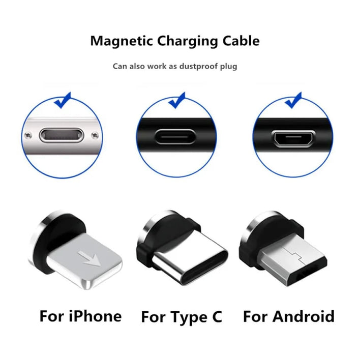 3 in 1 Magnetic Charging Cable for Iphone Xiaomi Samsung