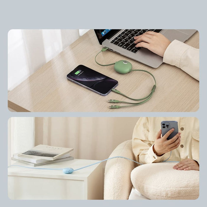 3 in 1 Mobile Phone Data Cable Retractable Charging Multi