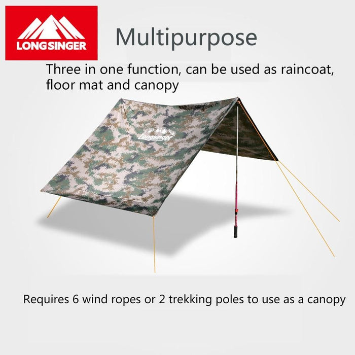 3 In 1 Portable Outdoor Waterproof Ripstop Hooded Rain