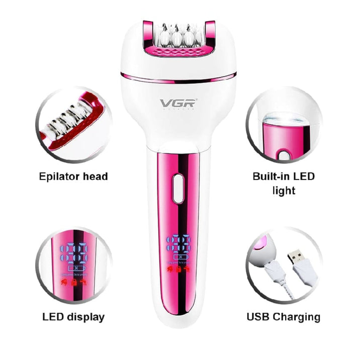 3 In-1 Rechargeable Electric Women Epilator for Body Hair