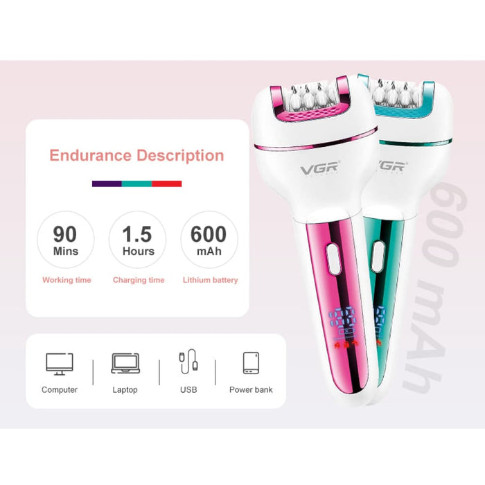 3 In-1 Rechargeable Electric Women Epilator for Body Hair