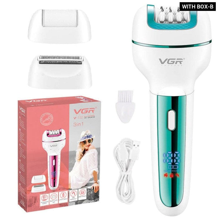 3 In-1 Rechargeable Electric Women Epilator for Body Hair