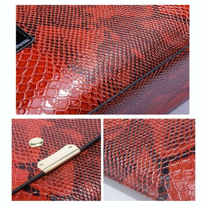 3 In 1 Snakeskin Pattern Fashion Diagonal Handbag