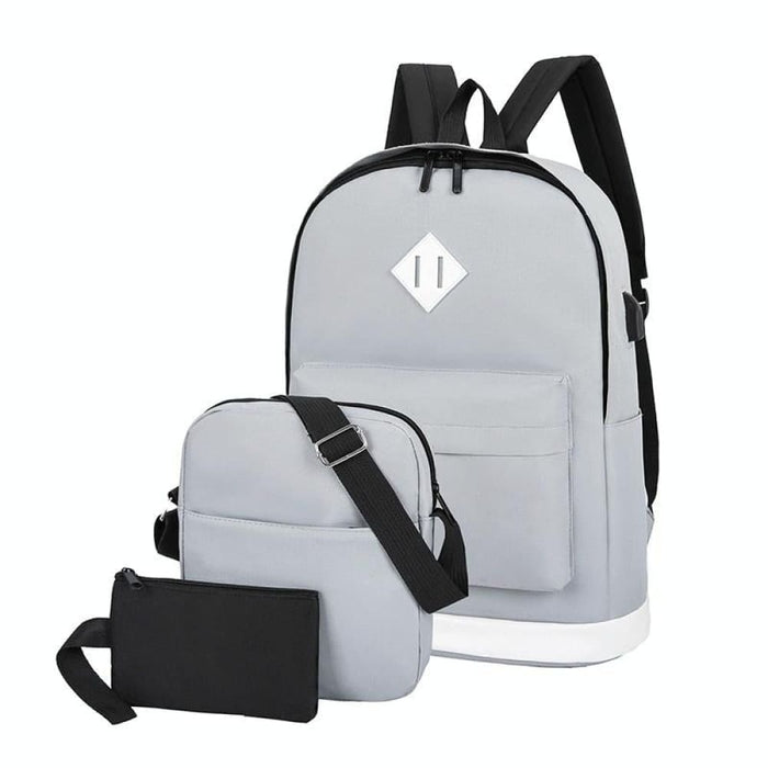 3 In 1 Student Usb Backpack College Style