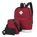 3 In 1 Student Usb Backpack College Style