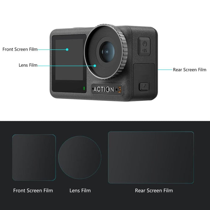 3 in 1 Tempered Glass Explosion Proof Film for Dji Action