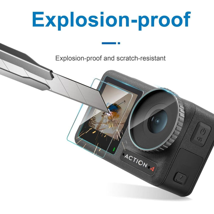 3 in 1 Tempered Glass Lens Protector for Dji Action Front