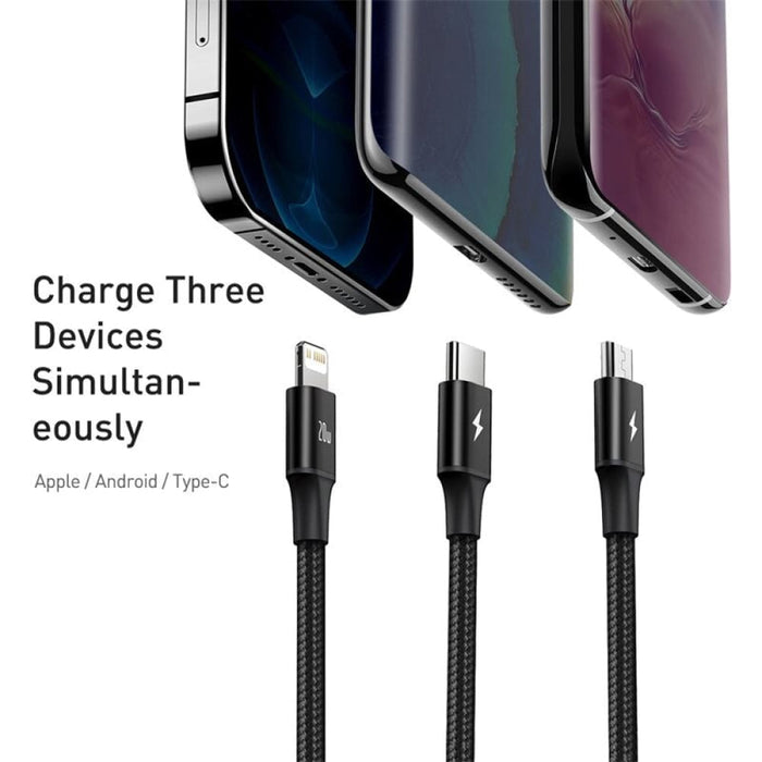 3 In-1 20w Pd Usb Type c Cable for Iphone 14 12 Xs Max