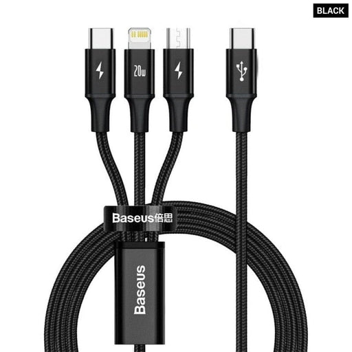 3 In - 1 20w Pd Usb Type c Cable For Iphone 14 12 Xs Max