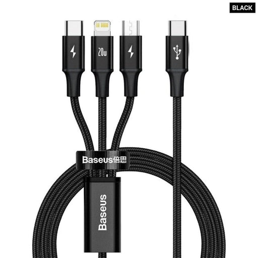 3 In-1 20w Pd Usb Type c Cable for Iphone 14 12 Xs Max