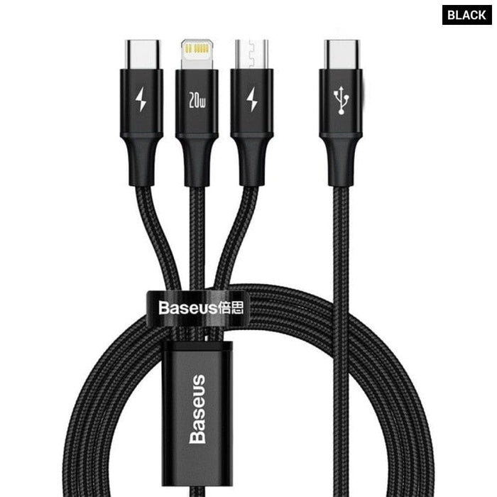 3 In-1 20w Pd Usb Type c Cable for Iphone 14 12 Xs Max