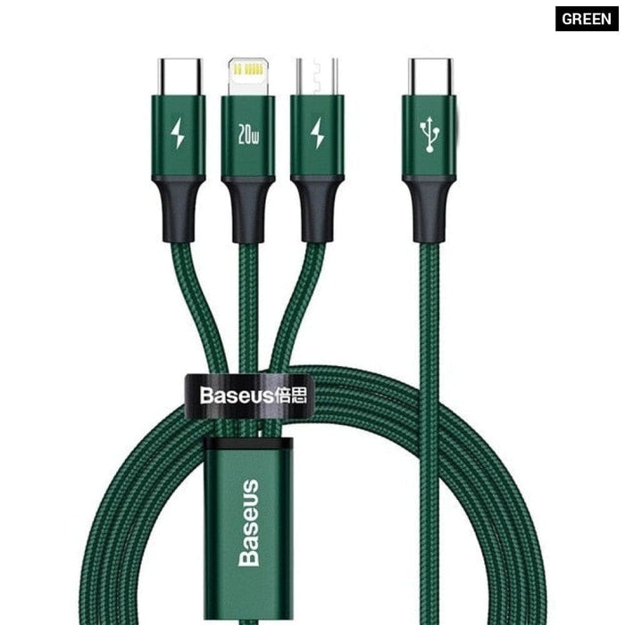 3 In-1 20w Pd Usb Type c Cable for Iphone 14 12 Xs Max