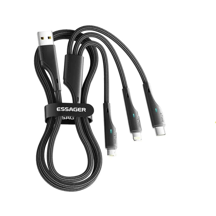 3 in 1 Usb Cable for Iphone Samsung Xiaomi Huawei Fast