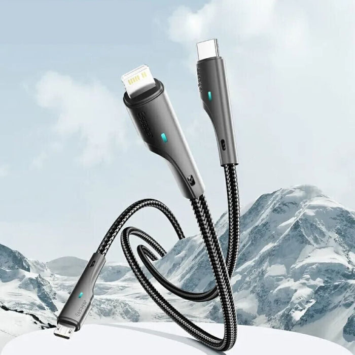 3 in 1 Usb Cable for Iphone Samsung Xiaomi Huawei Fast