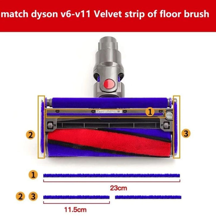 3 In 1 Velvet Strip Hose Soft Floor Brush Strips For Dyson