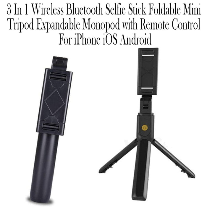 Vibe Geeks 3 in 1 Wireless Bluetooth Selfie Stick Foldable