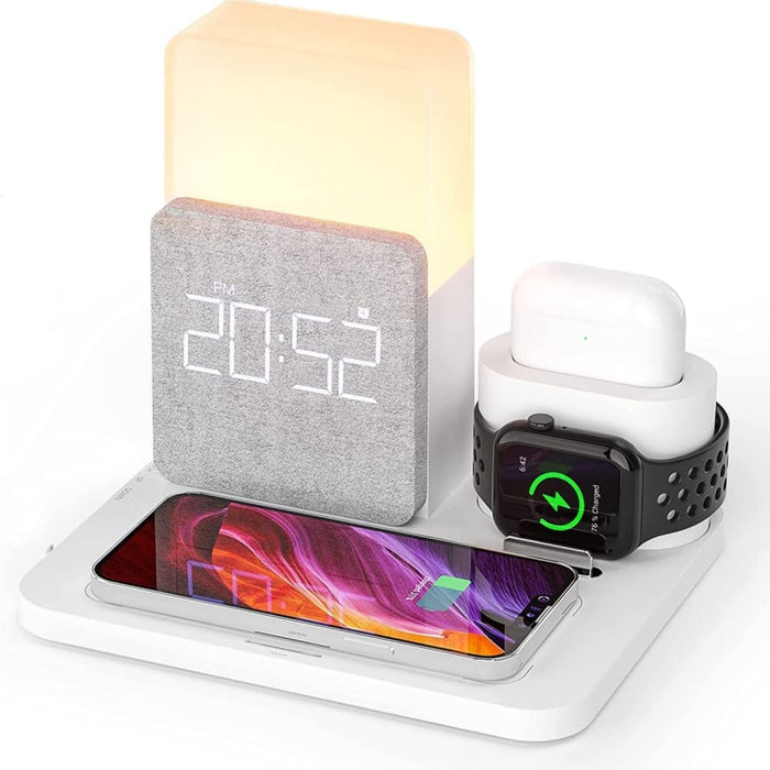 3 In 1 Wireless Charger With Alarm Clock For Android Ios