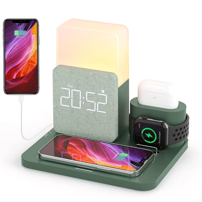3 In 1 Wireless Charger With Alarm Clock For Android Ios