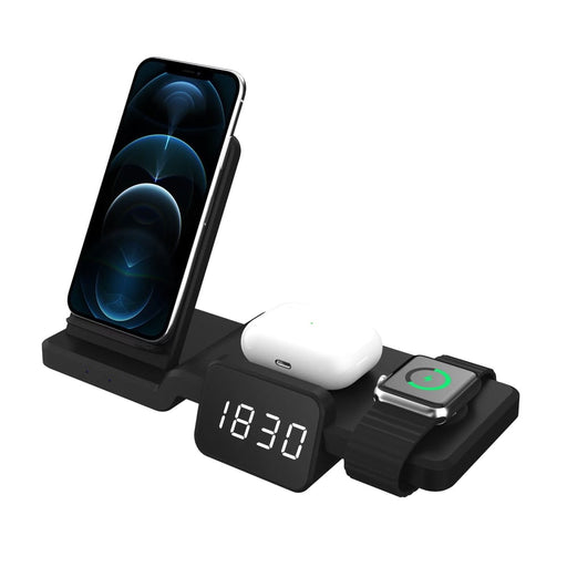 3 In 1 15w Wireless Charger Stand With Digital Clock