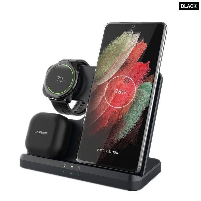 30w 3 in 1 Wireless Qi Fast Charging Dock Station