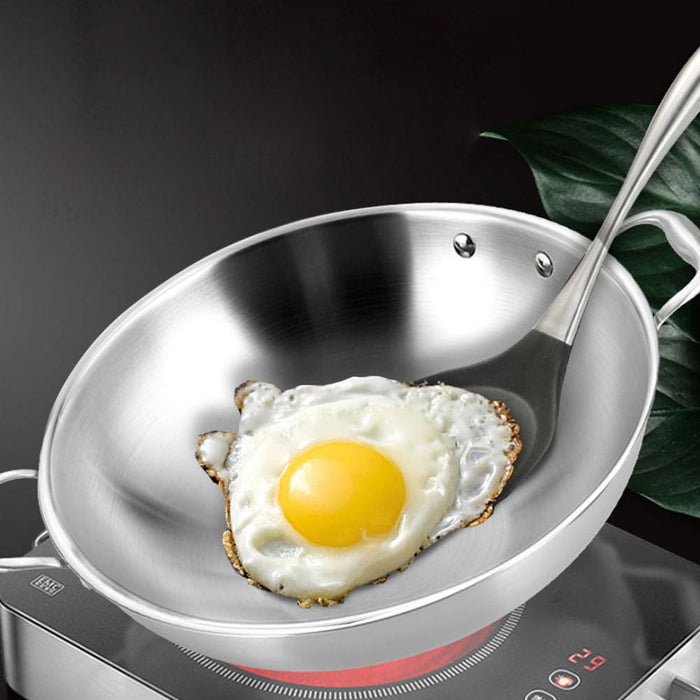 3-ply 38cm Stainless Steel Double Handle Wok Frying Fry Pan