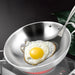 2x 3-ply 42cm Stainless Steel Double Handle Wok Frying Fry