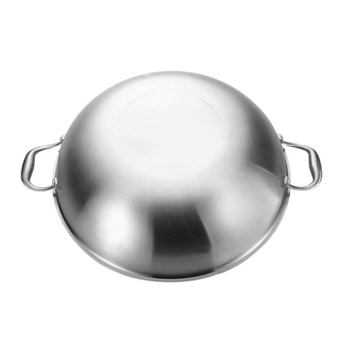 3-ply 42cm Stainless Steel Double Handle Wok Frying Fry Pan