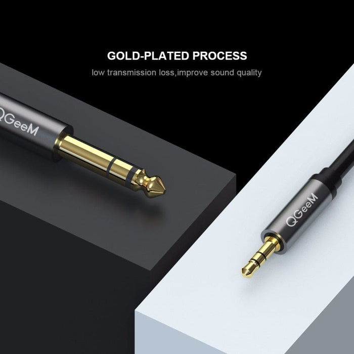 3.5 to 6.35mm Gold Plated Aux Male Cable for Mixer