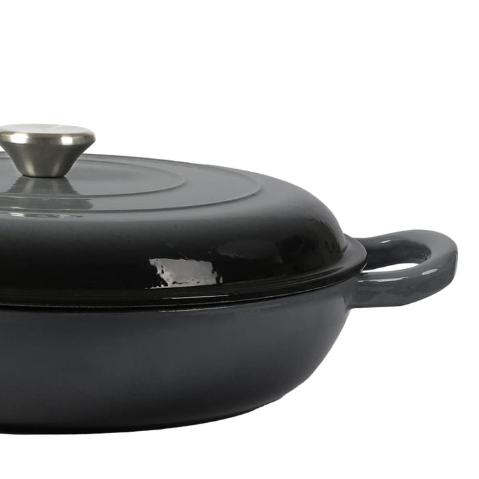 Goslash Picks 3.5l Enamel Dutch Oven Pan in Black Colour