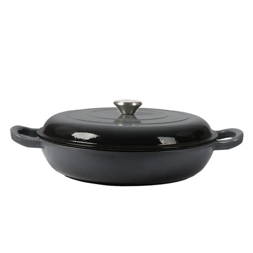 Goslash Picks 3.5l Enamel Dutch Oven Pan in Black Colour