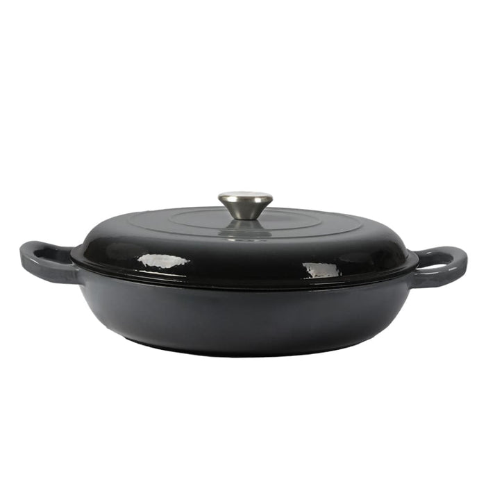 Goslash Picks 3.5l Enamel Dutch Oven Pan in Black Colour