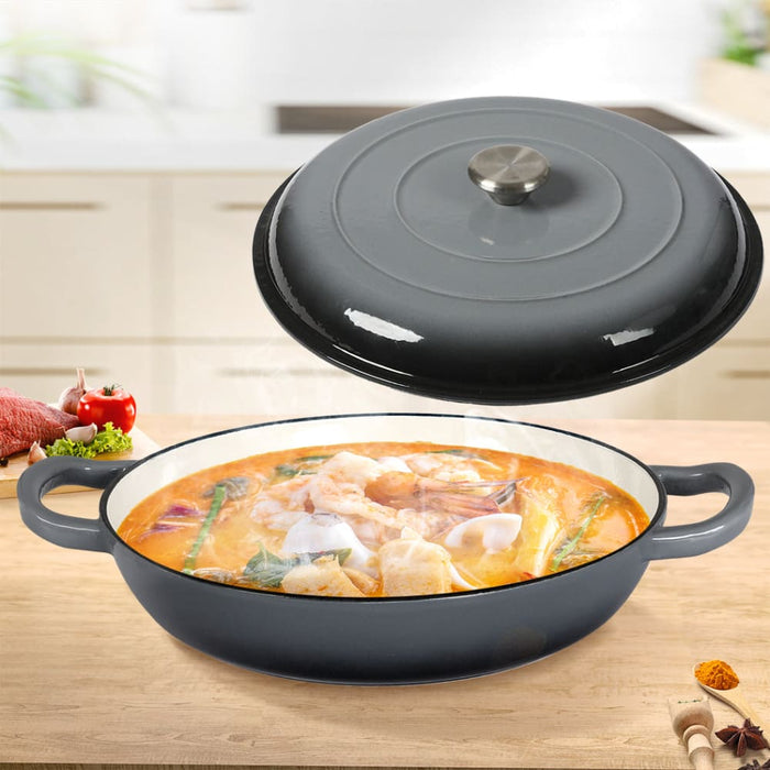 Goslash Picks 3.5l Enamel Dutch Oven Pan in Black Colour