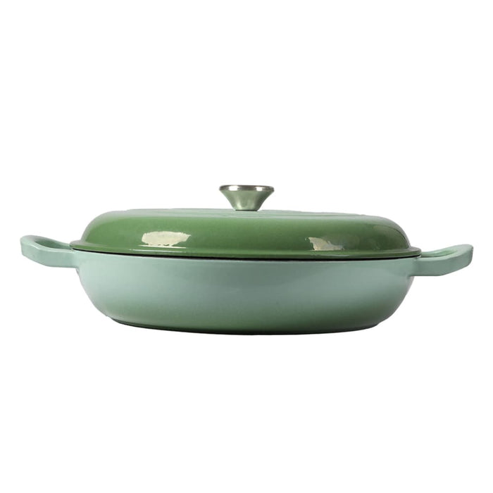 Goslash Picks 3.5l Enamel Dutch Oven Pan in Green Colour