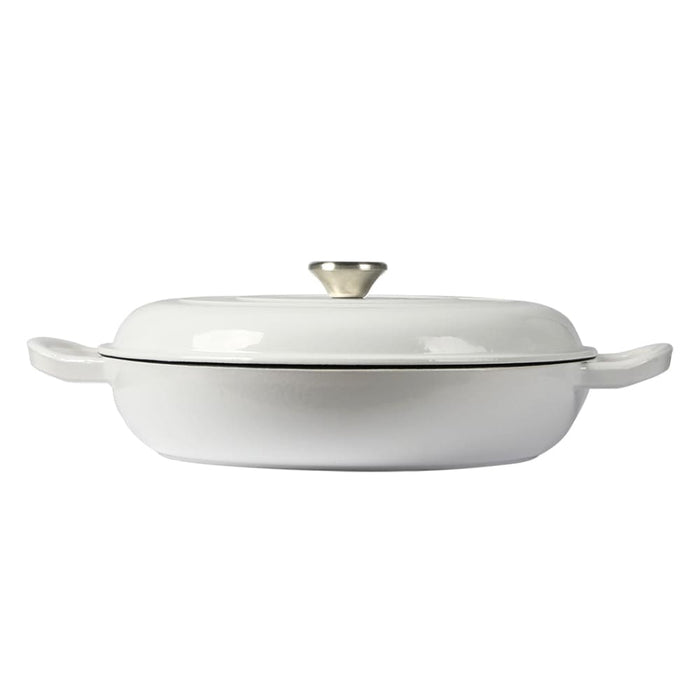 Goslash Picks 3.5l Enamel Dutch Oven Pan in White Colour